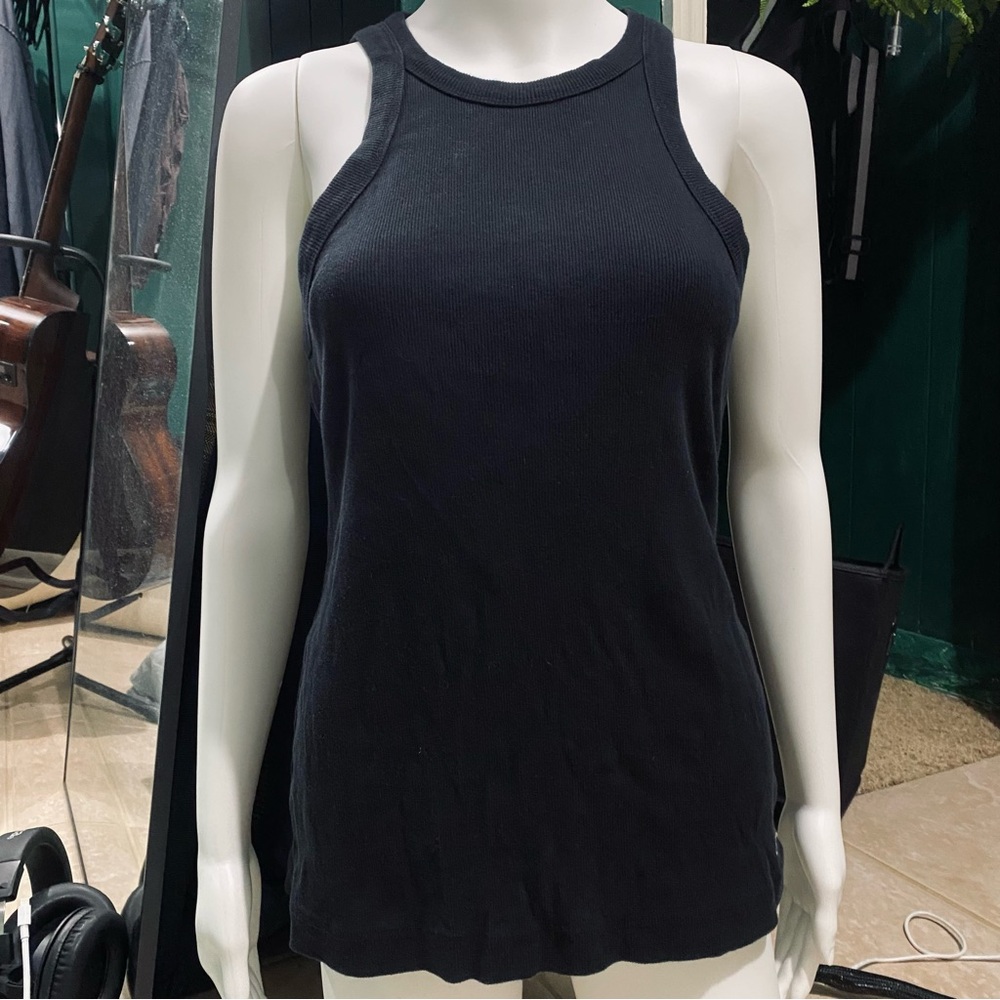 (3) High Neck Ribbed Cotton Tank Tops